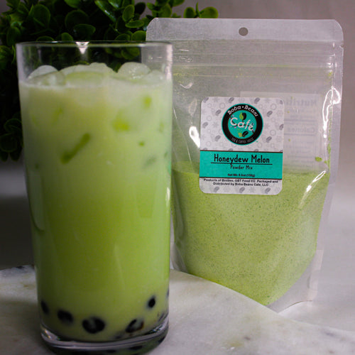 Honeydew Melon Boba Tea with Tapioca Pearls